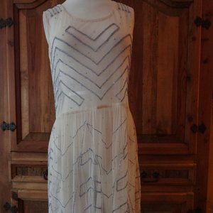 Free People Elegant Beaded Semi-Sheer Overdress